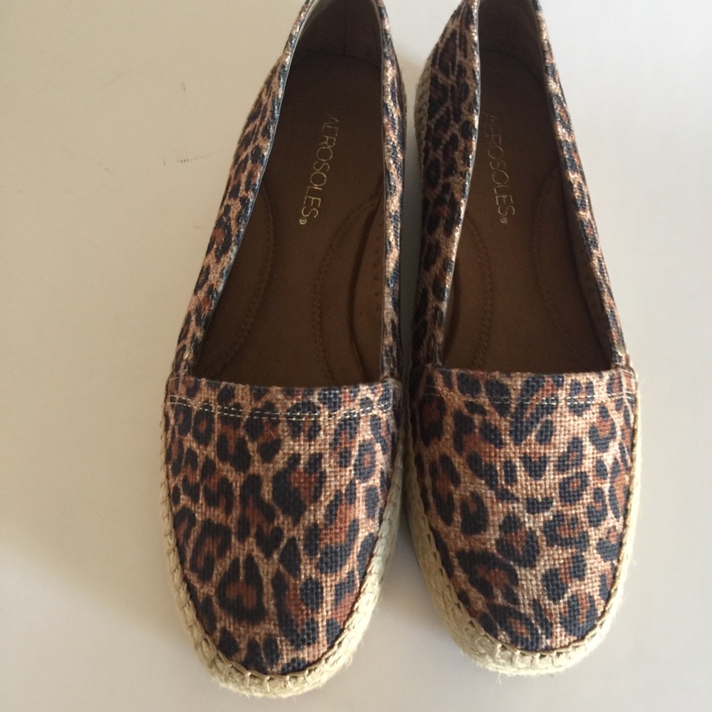 Aerosole Tan Leopard Loafers 8M